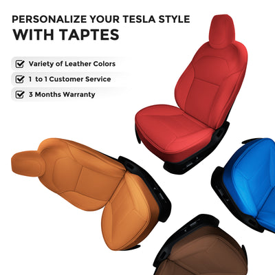 TAPTES® White Seat Covers for 2024 Tesla Model 3 Highland , Seat Protectors Full Set for Tesla Model 3 Highland