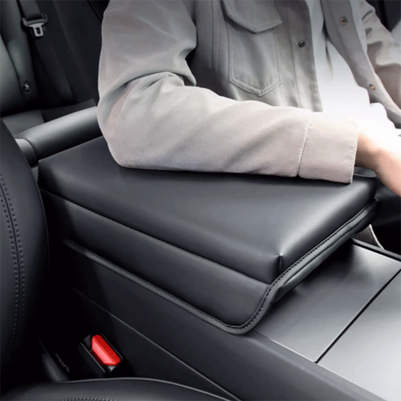 Copertura Bracciolo Centrale In Pelle Per Tesla Model 3 E Model Y, Colore Fibra Di Carbonio, Protezione E Comfort