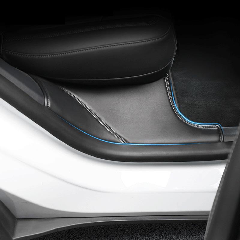 Tesla Model Y Built-in Door Sill Protector / Rear Inner Door Leather Pad  Accessories (2 Pcs) (2020-2023)