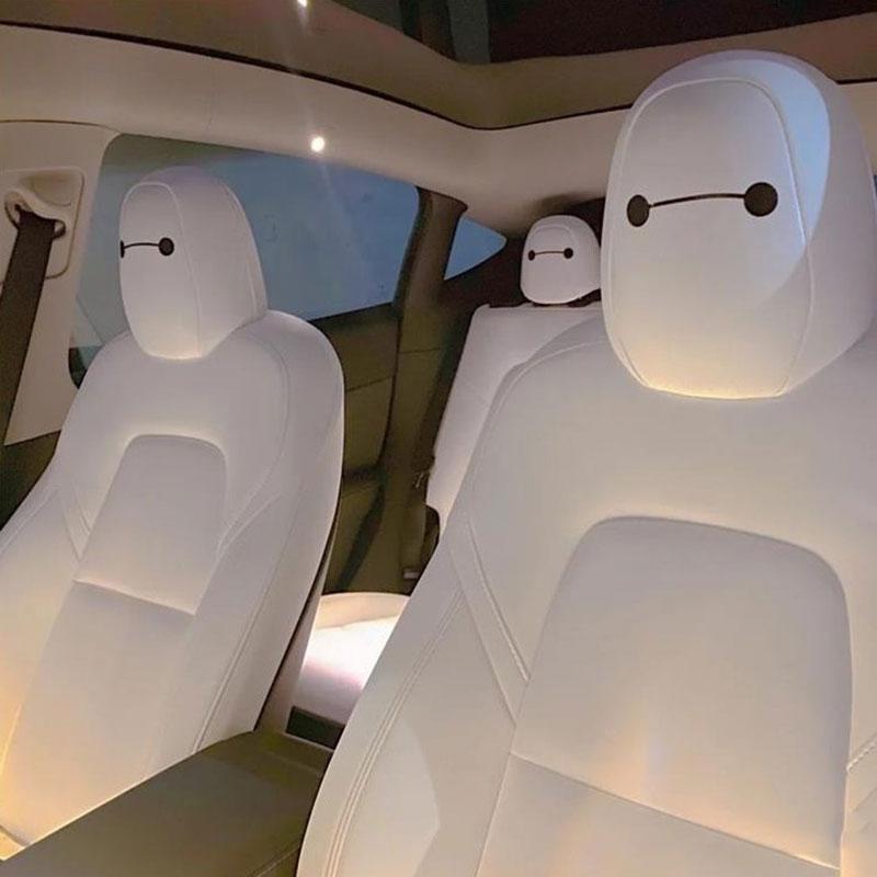 TAPTES® Baymax Headrest Stickers for Tesla Model S / 3 / X / Y, Set of –  TAPTES -1000+ Tesla Accessories