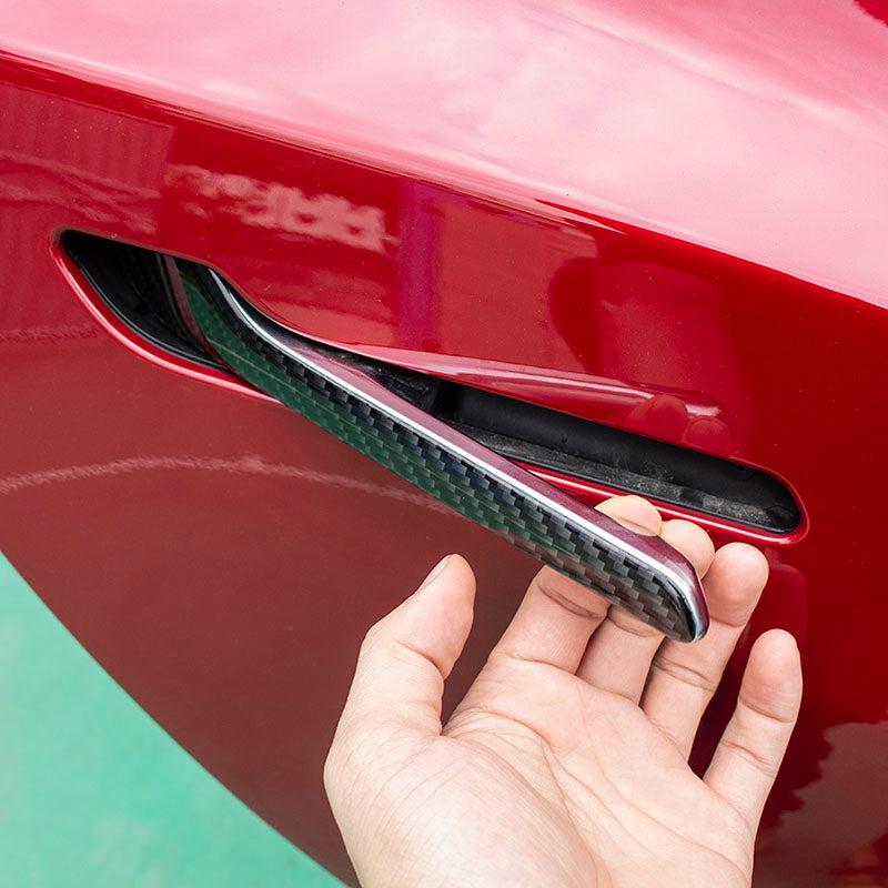 4Pcs Red Carbon Fiber Interior Dashboard Cover Trim Sticker For Tesla Model  3/Y