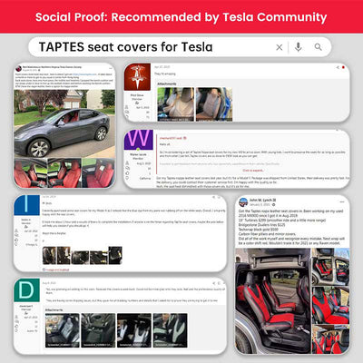 TAPTES® Black Seat Covers for Tesla Model Y 2020-2024, Seat Protectors for 5 Seater Model Y