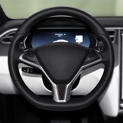 Carbon Fiber Steering Wheel Decoration Sticker for Model X