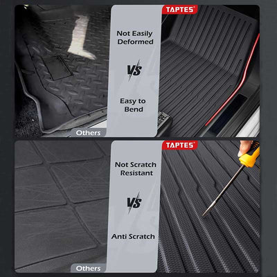 TAPTES All Weather Floor Mats Trunk Mats Cargo Liner for Tesla Model X 6 Seater 2022-2025