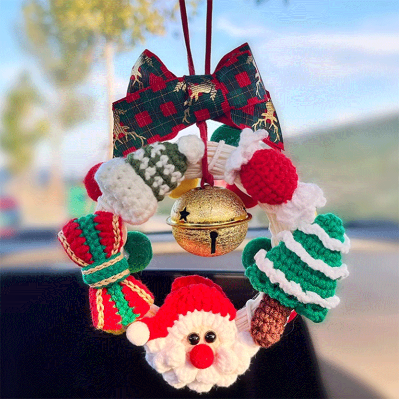 TAPTES® Car Rearview Mirror Christmas Wreath Pendant Decoration for Tesla Model S/3/X/Y/Cybertruck