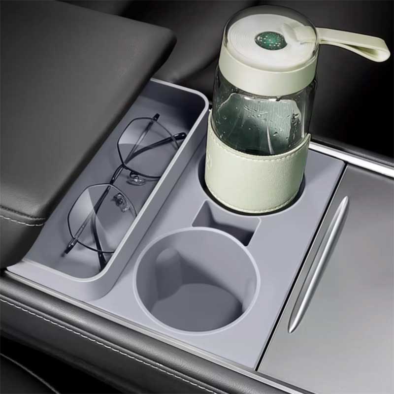TAPTES Central Control Cup Holder With Storage Organizer for Model Y Model 3