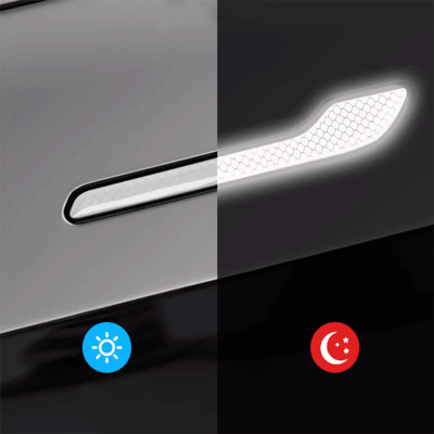 TAPTES Door Handle Warning Reflective Stickers for Model Y Model 3, Set of 4