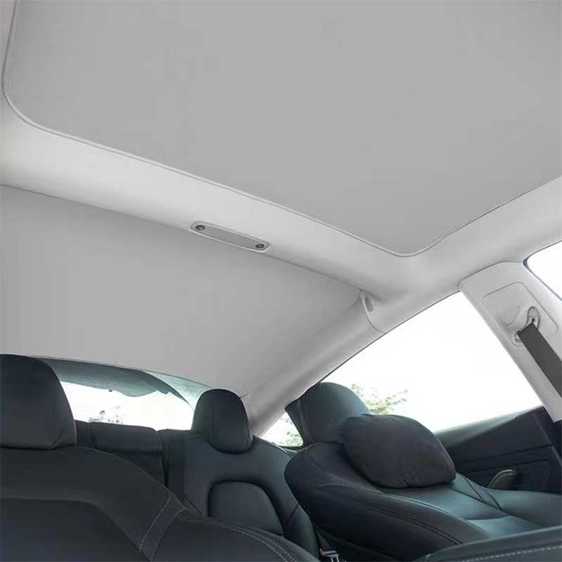 2PCS Electrostatic Adsorption Sunshade Curtains For Tesla Model 3/Y Sunroof  Car Roof Heat Insulation Skylight Sunscreen