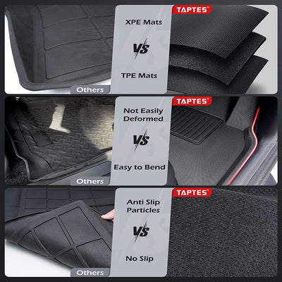 TAPTES® Floor Mats for 2021-2023 7 Seater Tesla Model Y, Rear Trunk Mats & Front Trunk Mats