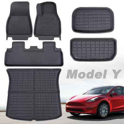 TAPTES® 2021-2023 2024 Tesla Model Y Right-Hand Drive Floor Mats, Rear & Front Trunk Mats, Only Available in Europe