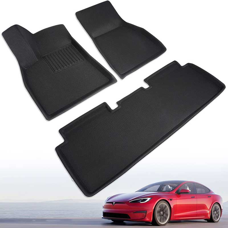 TAPTES® Floor Mats for Tesla Model S 2020-2023, Premium All Weather Waterproof Floor Liners, Only Available in Europe