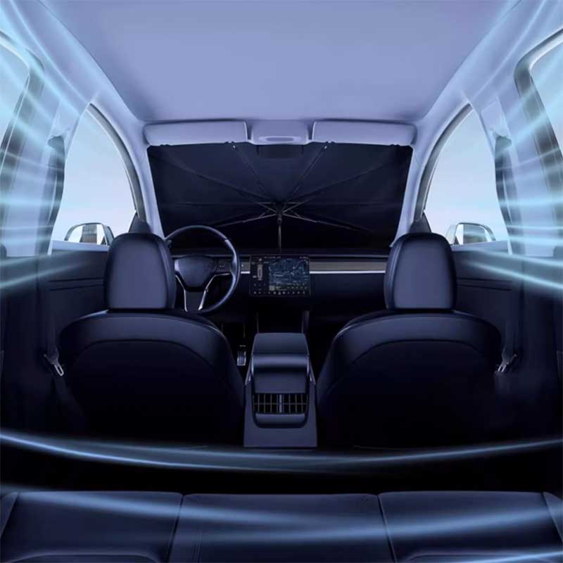 TAPTES® Folding Front Windshield Sunshade for Tesla Model 3 2018-2023/ Model Y 2018-2025
