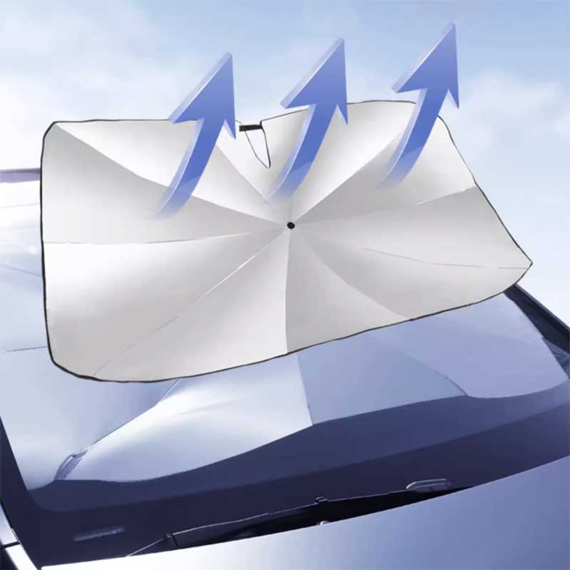 TAPTES Folding Front Windshield Sunshade for Tesla Model Y Model 3