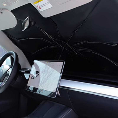 TAPTES Folding Front Windshield Sunshade for Tesla Model Y Model 3