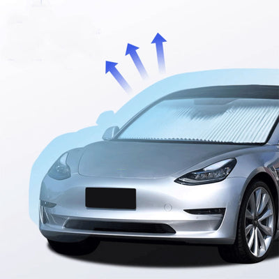 TAPTES Front Windshield Retractable Sunshade for Tesla Model 3
