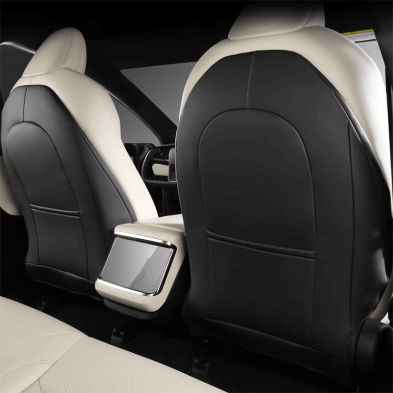 TAPTES Leather Seat Back Anti-Kick Protector Pad for Tesla Model S Model X 2022-2025, Set of 2