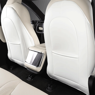 TAPTES Leather Seat Back Anti-Kick Protector Pad for Tesla Model S Model X 2022-2025, Set of 2