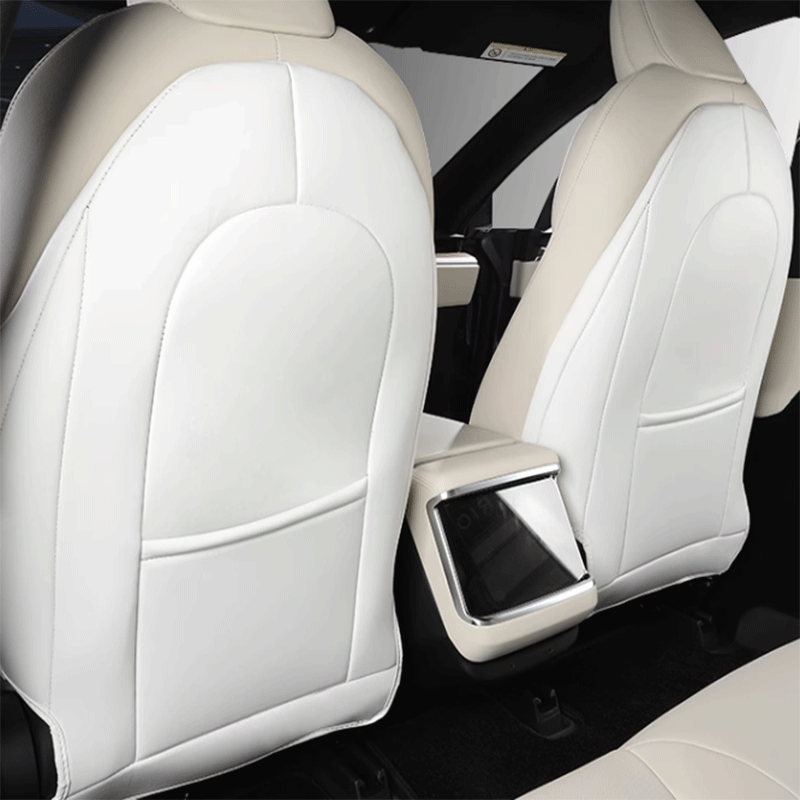 TAPTES Leather Seat Back Anti-Kick Protector Pad for Tesla Model S Model X 2022-2025, Set of 2