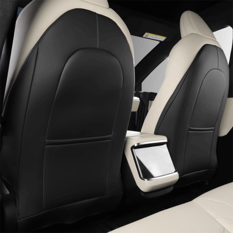 TAPTES Leather Seat Back Anti-Kick Protector Pad for Tesla Model S Model X 2022-2025, Set of 2