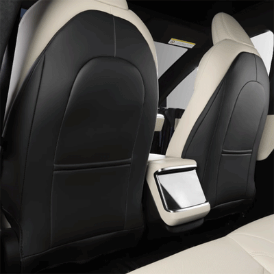 TAPTES Leather Seat Back Anti-Kick Protector Pad for Tesla Model S Model X 2022-2025, Set of 2