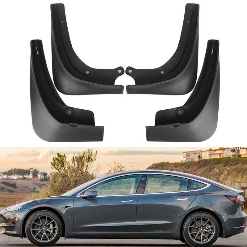 TAPTES Mud Flaps for Tesla Model 3 2017-2023 2024, Gen 2 (set of 4pcs)