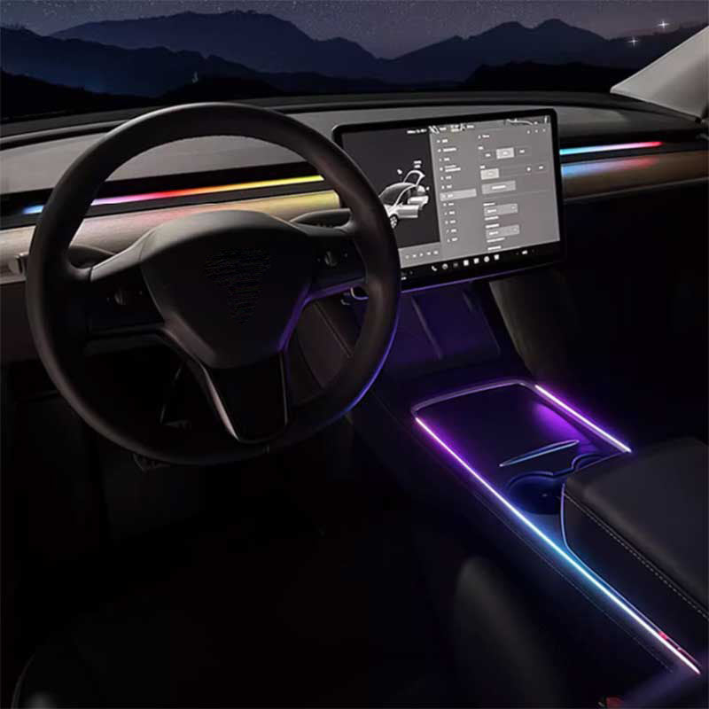 TAPTES® Center Console & Dashboard Streamer Ambient Light for Model Y Model 3