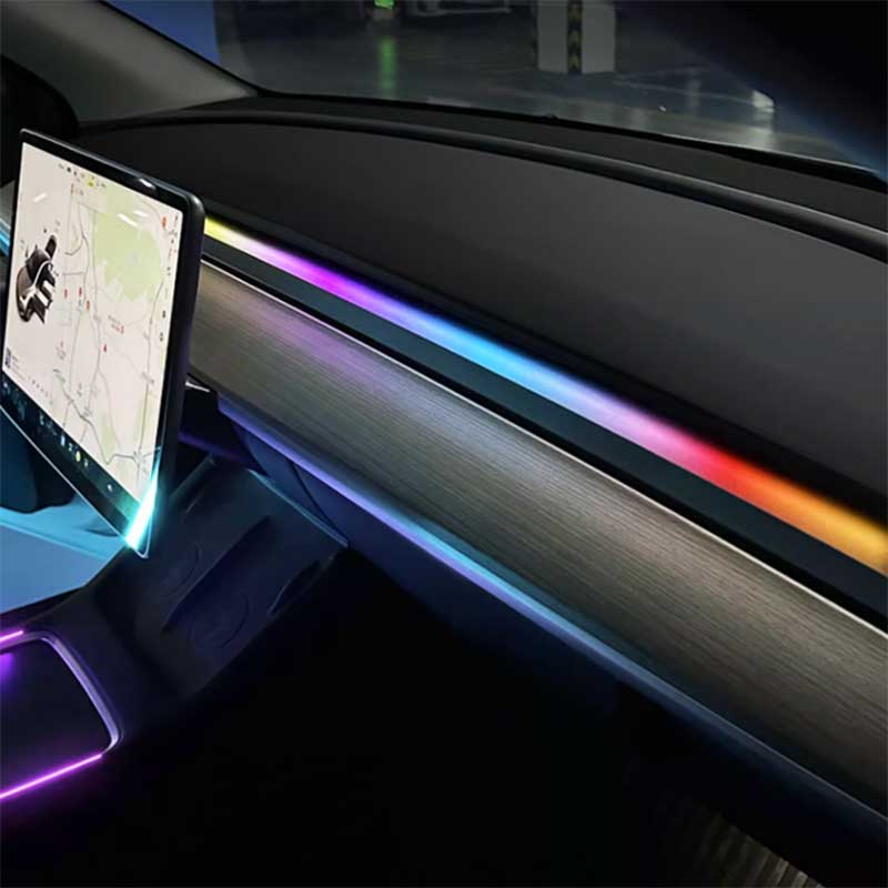 Tesla Model 3 Y Interior Ambient Light Under Screen Dashboard