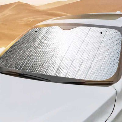 TAPTES Front Windshield Sunshade for Model 3 2019-2021 Foldable Sucker Windshield Sun Shade