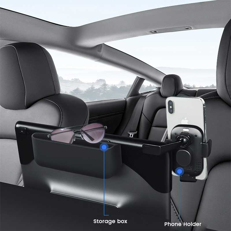TAPTES Tesla Model 3/Y 2021-2023 Cell Phone Holder with Wireless Charging & Storage Organizer
