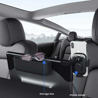 TAPTES Cell Phone Holder with Wireless Charging & Storage Organizer for Tesla Model 3/Y 2021-2025