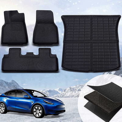 TAPTES Floor Mats for Tesla Model Y , All Weather Floor & Rear Cargo Liners for 5 Seater Model Y, Only for US