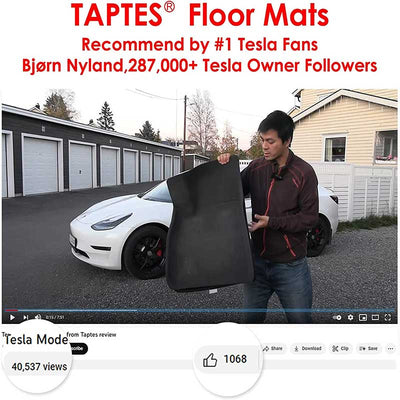 TAPTES® Floor Mats for Tesla Model Y, All Weather Floor & Rear Cargo Liners for 5 Seater Tesla Model Y