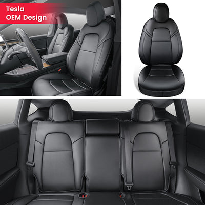 TAPTES® Black Seat Covers for Tesla Model Y 2024 2023-2020, Seat Protectors for 5 Seater Model Y