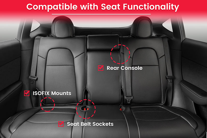 TAPTES® Black Seat Covers for Tesla Model Y 2020-2024, Seat Protectors for 5 Seater Model Y