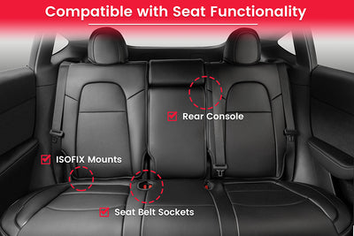 TAPTES® Black Seat Covers for Tesla Model Y 2020-2024, Seat Protectors for 5 Seater Model Y