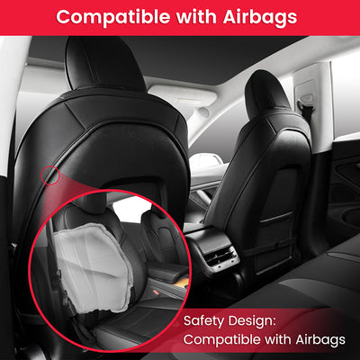 TAPTES® Black Seat Covers for Tesla Model Y 2020-2024, Seat Protectors for 5 Seater Model Y