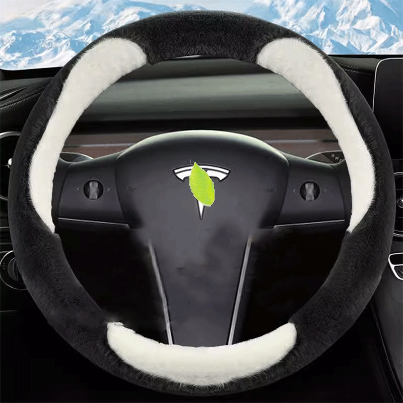 TAPTES Winter Fluffy Steering Wheel Cover for Tesla Model Y Model 3 TAPTES 1000 Accessories for Tesla