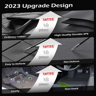 TAPTES XPE Premium All Weather Floor Mats & Trunk Mat for Tesla Model 3 2023-2017