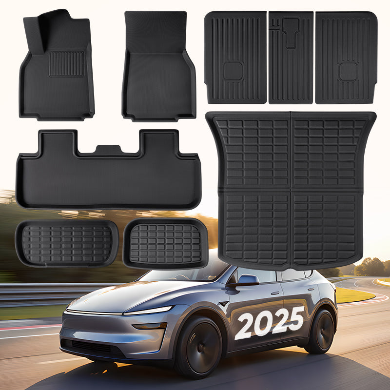 TAPTES® Tesla Model Y Juniper All-Weather Floor Mats and Seatback Protectors , Compatible for 2025-2026 Model Y Juniper, XPE Waterproof Cargo, Frunk, and Trunk Mats Interior Accessories (9 PCs)