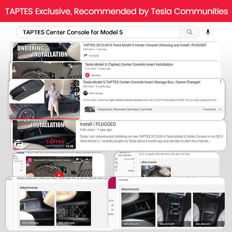 TAPTES® Center Console Insert for Tesla Model S, Center Console for 2012-2016 Tesla Model S