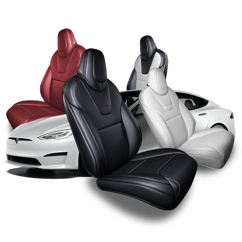 TAPTES® Seat Covers for 2012-2025 Tesla Model S Front Seats, 100% OEM Style for Tesla Seat Covers
