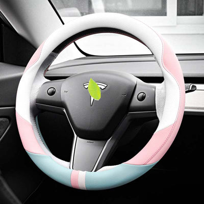 TAPTES  All Weather Leather Steering Wheel Cover for Model Y & Model 3