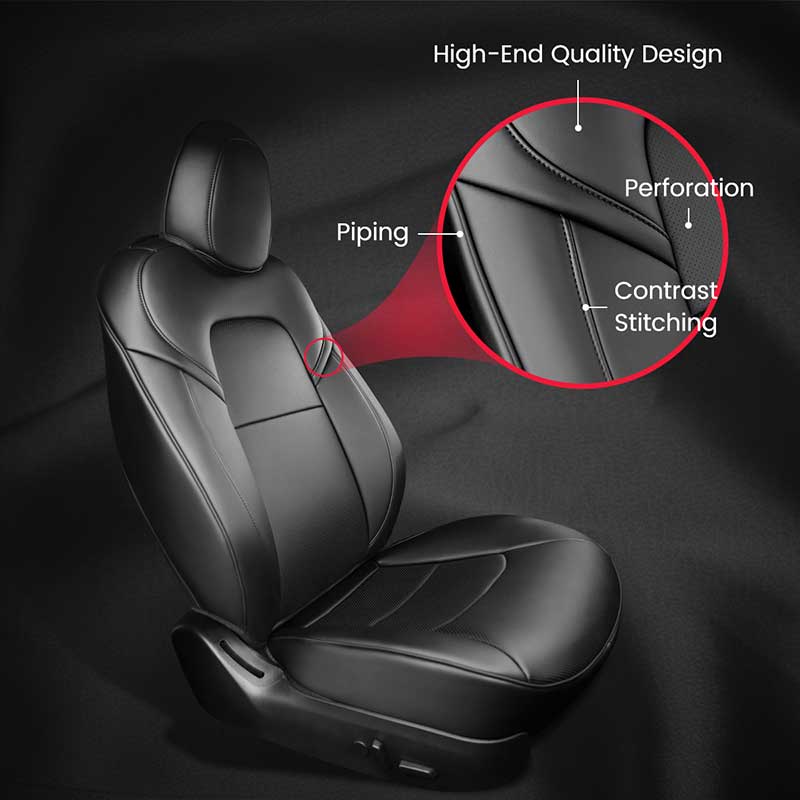 TAPTES® Black Seat Covers for Tesla Model 3, Black Seat Protectors for Tesla Model 3