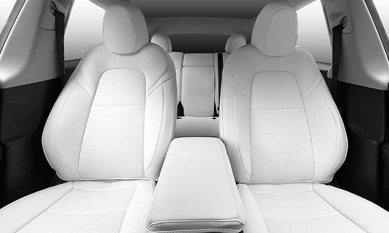 TAPTES® White Seat Covers for Tesla Model Y 2024 2023-2020, White Leather Seat Protectors for 5 Seat Tesla Model Y