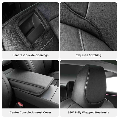 TAPTES® Black Seat Covers for 2024 Tesla Model 3 Highland, Seat Protectors for Tesla Model 3 Highland Full Set