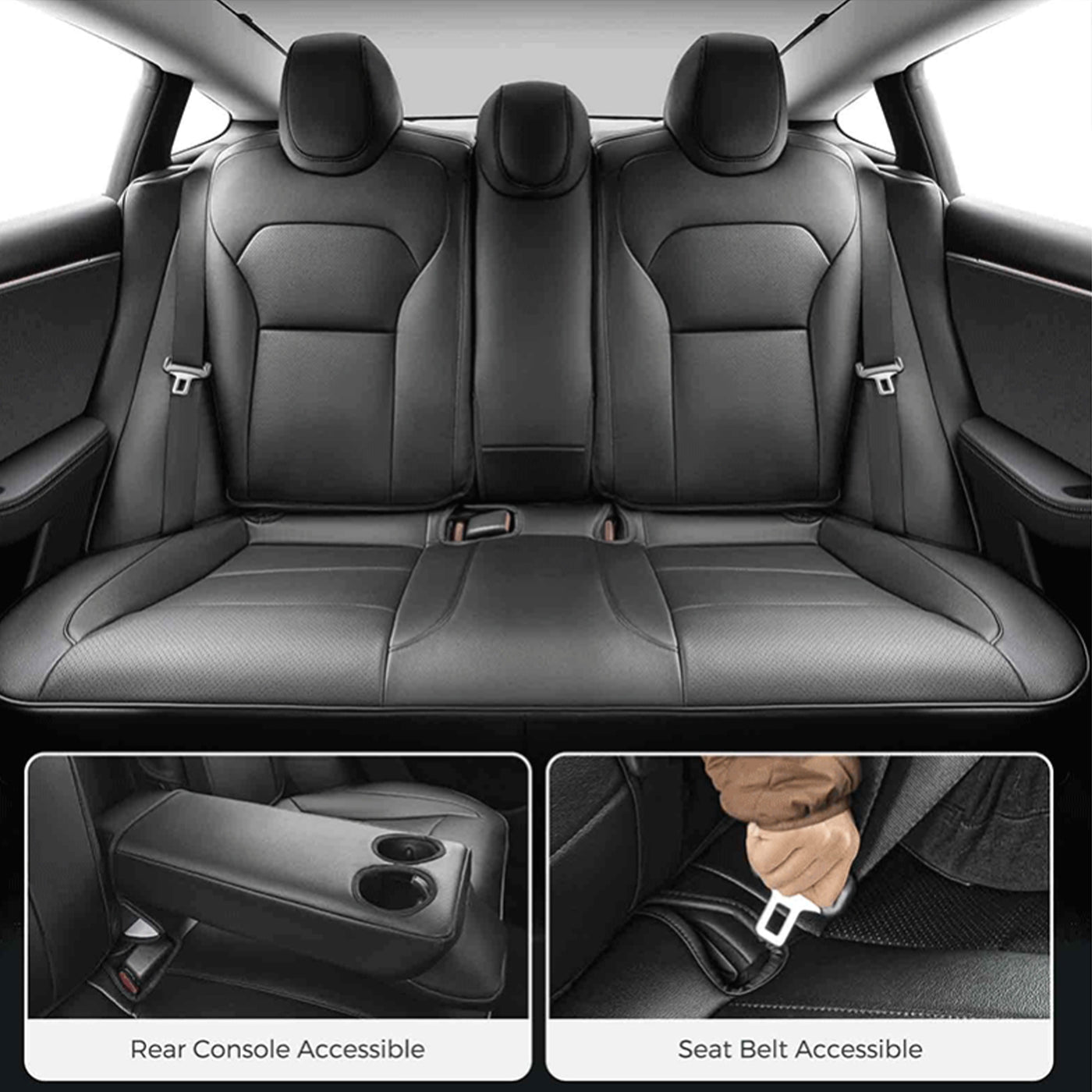 TAPTES® Custom Leather Seat Covers for 2024-2025 Tesla Model 3 Performance, #1 Seat Covers for Tesla Model 3 Performance