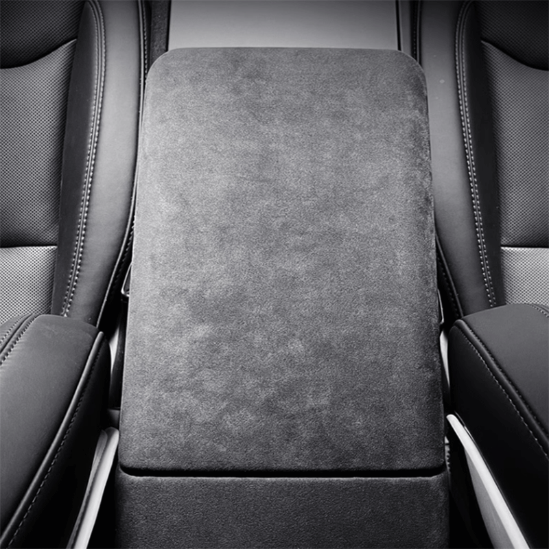 TAPTES® Alcantara Center Console Armrest Cover in Carbon Black Color for 2024-2025 Tesla Model 3 Highland/2025 New Tesla Model Y Juniper