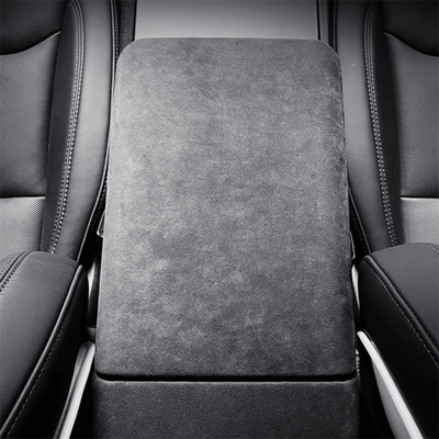 TAPTES® Alcantara Center Console Armrest Cover in Carbon Black Color for 2024-2025 Tesla Model 3 Highland/2025 New Tesla Model Y Juniper