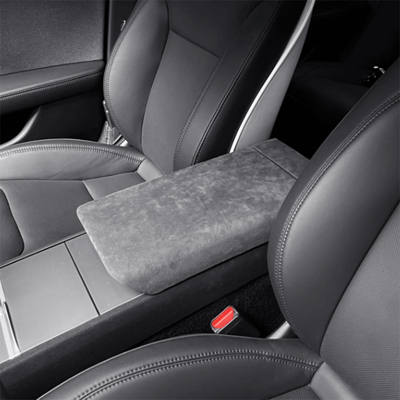 TAPTES® Alcantara Center Console Armrest Cover in Carbon Black Color for 2024-2025 Tesla Model 3 Highland/2025 New Tesla Model Y Juniper