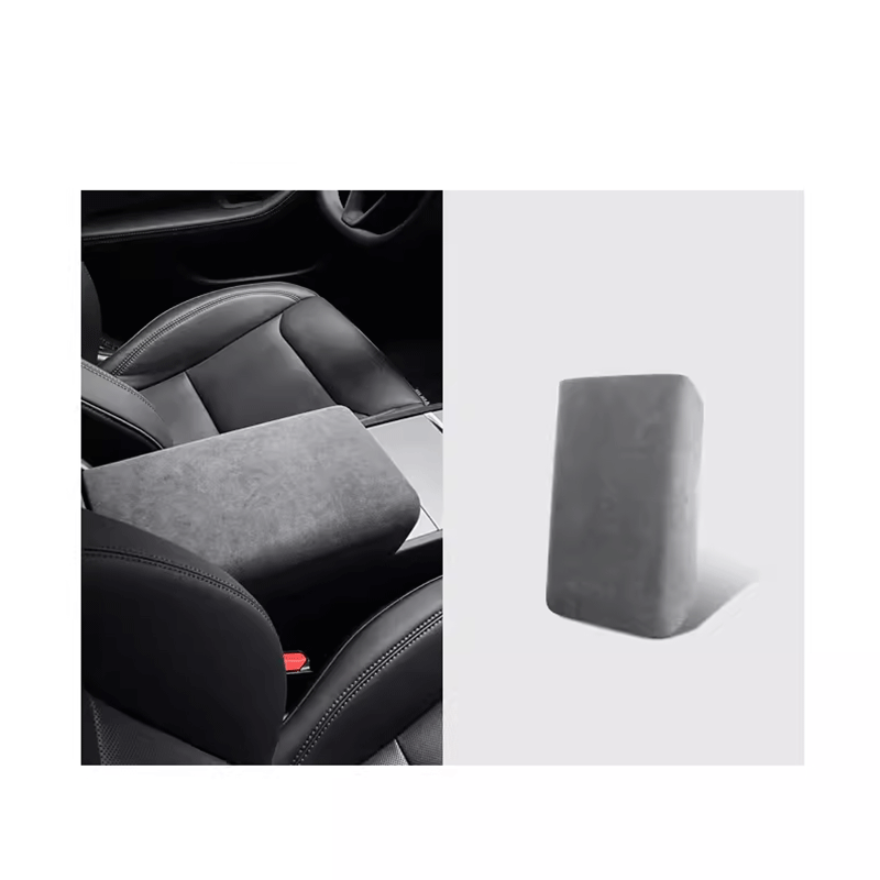 TAPTES® Alcantara Center Console Armrest Cover in Carbon Black Color for 2024-2025 Tesla Model 3 Highland/2025 New Tesla Model Y Juniper